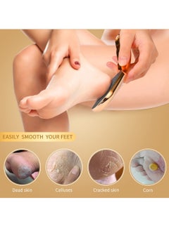 Excefore Glass Foot File for Dead Skin, Foot Callus Remover with Glass Etching Technology, Nano Glass Foot File Heel Scraper, Gently for Foot Pedicure Tools, Wet and Dry Feet, Gold  - Image 4