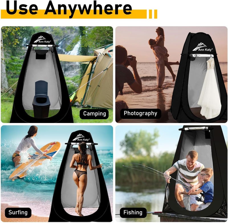 Ann Katy Portable Toilet with Pop Up Privacy Tent - XL Large Portable Toilet for Adults, Outdoor Camping Shower Tent Changing Room Emergency Folding Potty Kit - Image 5