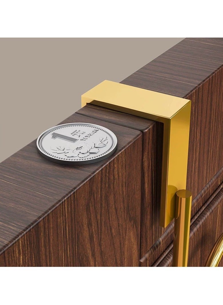 Arabest 7 Hooks Behind Door Hooks,No Punch Door Hanger,Clothes Hooks,For 3.8-4.7CM Door Organiser (Gold) - Image 2