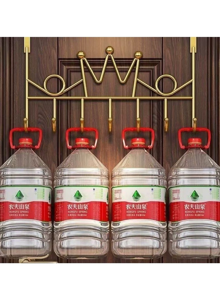 Arabest 7 Hooks Behind Door Hooks,No Punch Door Hanger,Clothes Hooks,For 3.8-4.7CM Door Organiser (Gold) - Image 3