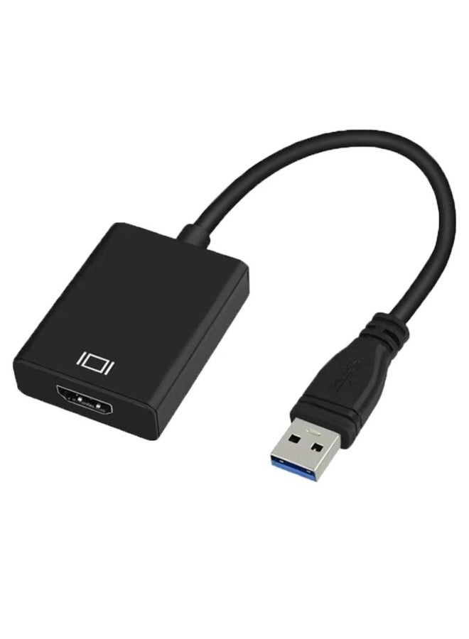 USB To HDMI Same-screen AdaPter Cable USB-hdmi Hd Converter 1080P Audio And Video Driver-free-Color:USB To HDMI Black (actions) - Image 1