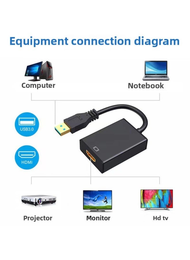 USB To HDMI Same-screen AdaPter Cable USB-hdmi Hd Converter 1080P Audio And Video Driver-free-Color:USB To HDMI Black (actions) - Image 5