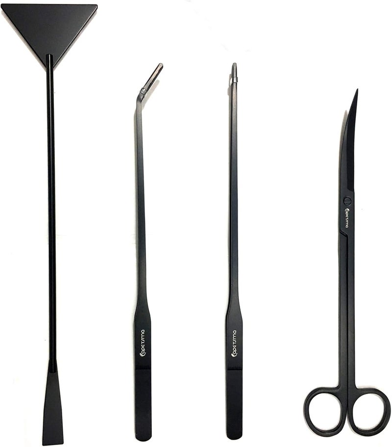 capetsma Aquarium Tweezers, Stainless Steel Aquarium Plant Tools Long Aquascaping Tools Scissors Spatula Aquatic Plants Tool Set For Freshwater and Saltwater - Image 1