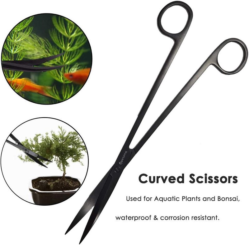 capetsma Aquarium Tweezers, Stainless Steel Aquarium Plant Tools Long Aquascaping Tools Scissors Spatula Aquatic Plants Tool Set For Freshwater and Saltwater - Image 4