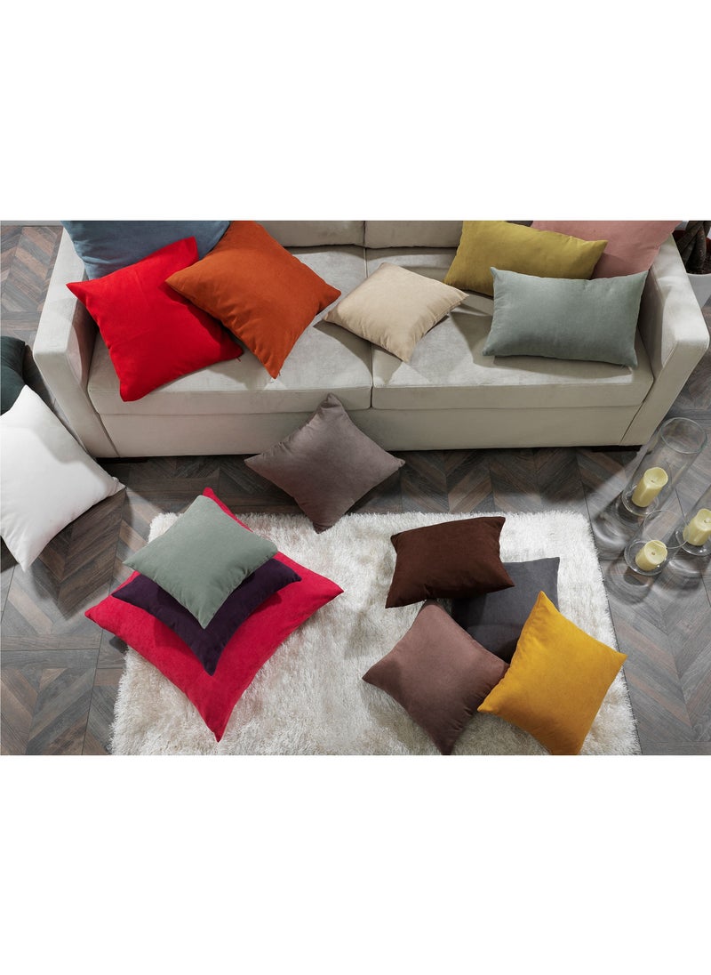 Zeenah Furniture - Decorative Solid Color Invisible Zipper Diamond Cushion Cover Velvet Look Throw Pillow Set of 2 Cases for Chair Couch Bedroom & Livingroom Pillowcase - Image 1