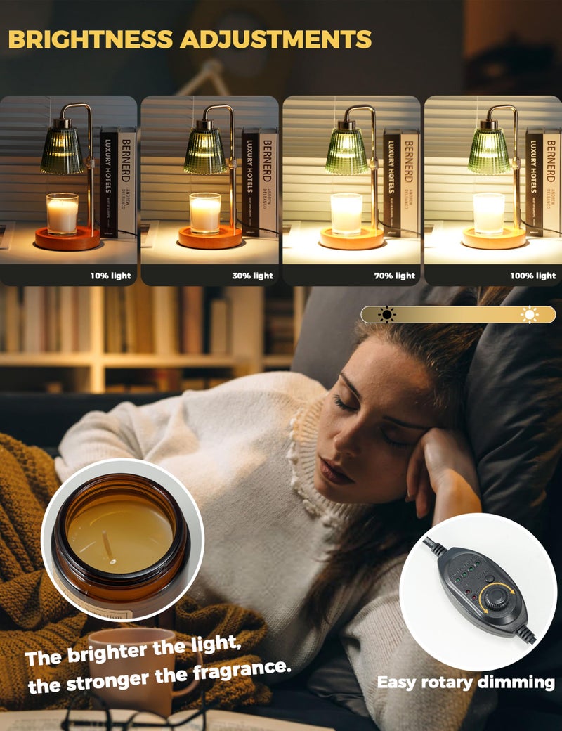 GODONLIF Candle Warmer Lamp with Timer Dimmable, Birthday Gifts for Women Mom, House Warming Gifts New Home Decor, Wax Melt Warmer for Jar Candles with 2 Bulbs - Image 3