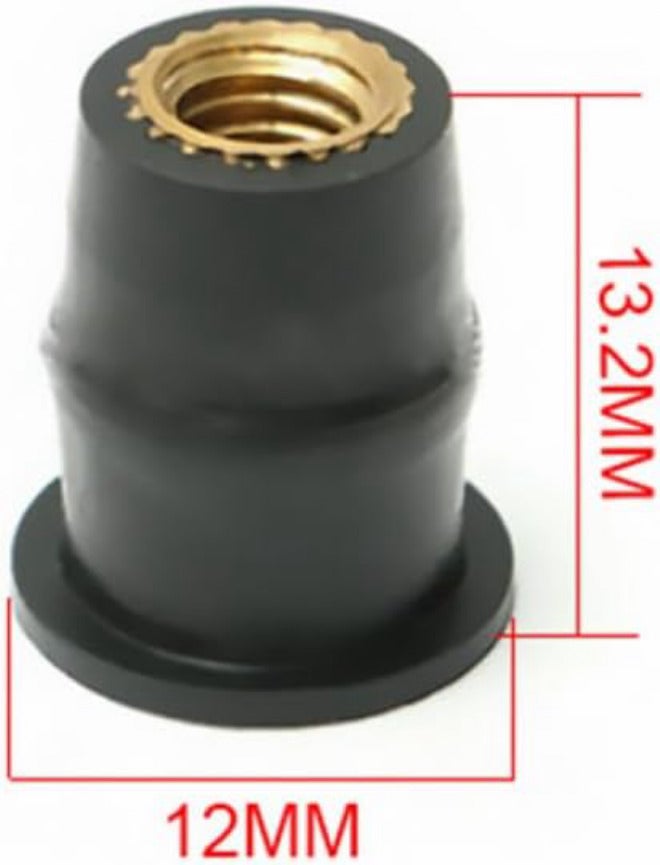 10pcs M5 Rubber Well Nuts Kit Brass Motorcycle Windscreen Fasteners Universal Windshield Hardware Accessories for Motorbike Body Frame - Image 2