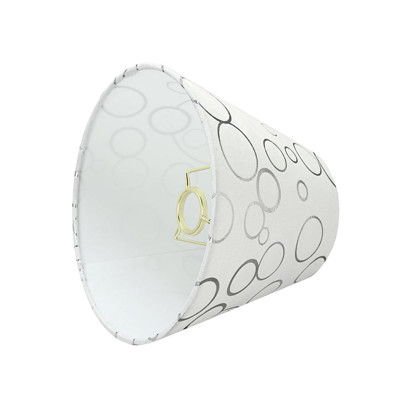 Aspen Creative 58901A, Empire Uno Lamp Shade in White with Circle Pattern, 5" Top x 9" Bottom x 7" Slant Height, Slip UNO 33mm - Image 4