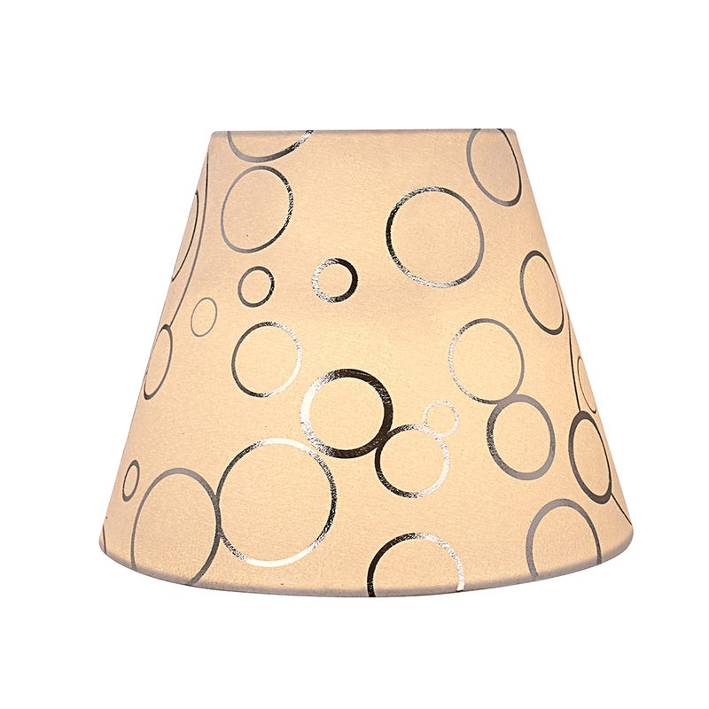Aspen Creative 58901A, Empire Uno Lamp Shade in White with Circle Pattern, 5" Top x 9" Bottom x 7" Slant Height, Slip UNO 33mm - Image 2