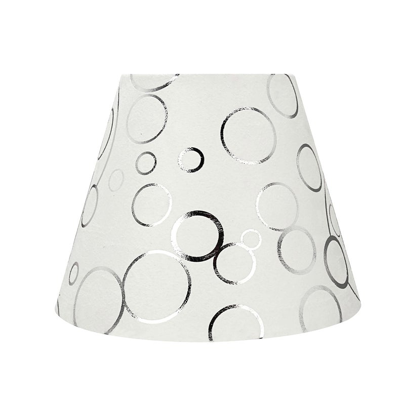 Aspen Creative 58901A, Empire Uno Lamp Shade in White with Circle Pattern, 5" Top x 9" Bottom x 7" Slant Height, Slip UNO 33mm - Image 3