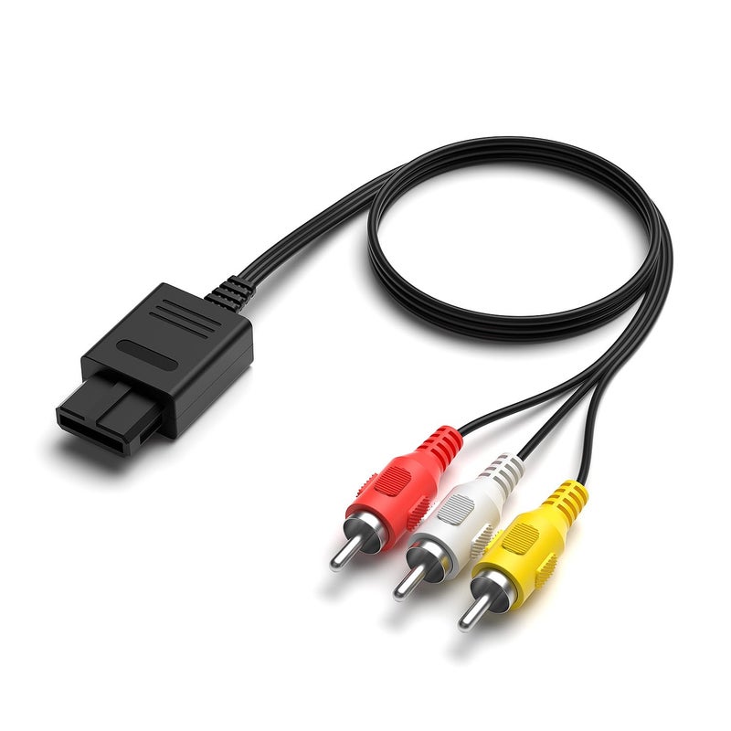 YDF AV Cable for N64, AV Cable Composite Video Cord Compatible with N64 /SNES/NGC/SFC 6 Feet (Plug and Play) - Image 1