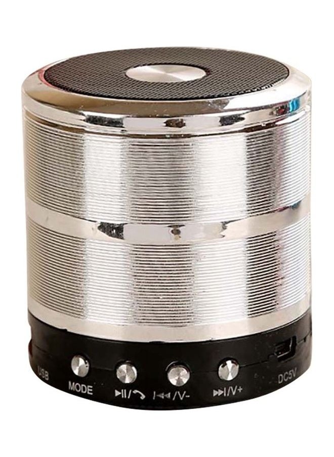 NIBEMINENT Cylinder Button Control Wireless Bluetooth Speaker Silver/Black 