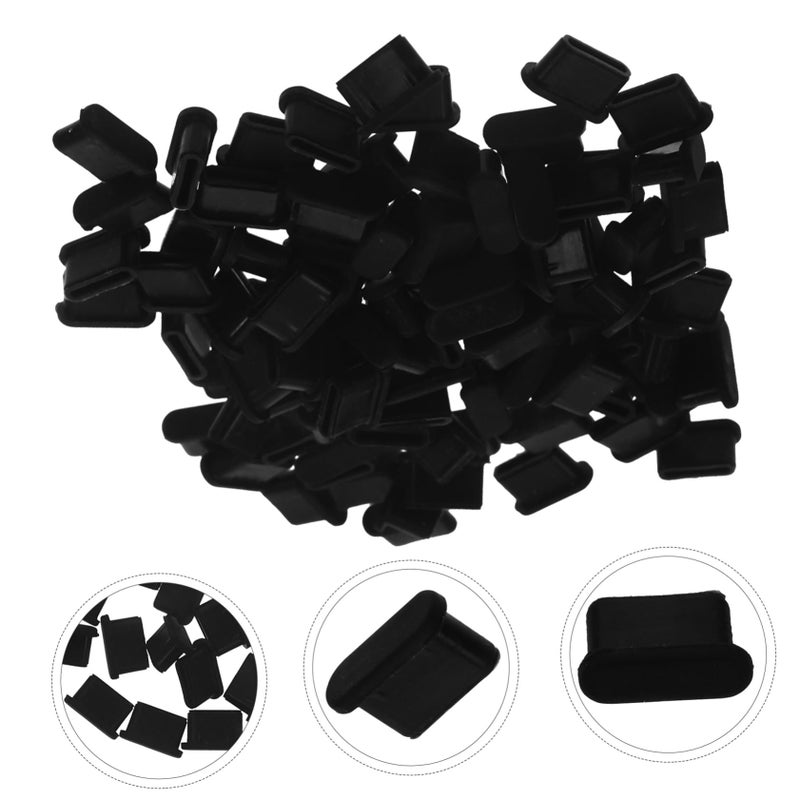 100pcs USB C Port Protector and Speaker Dust Plug Set in Black - Image 4