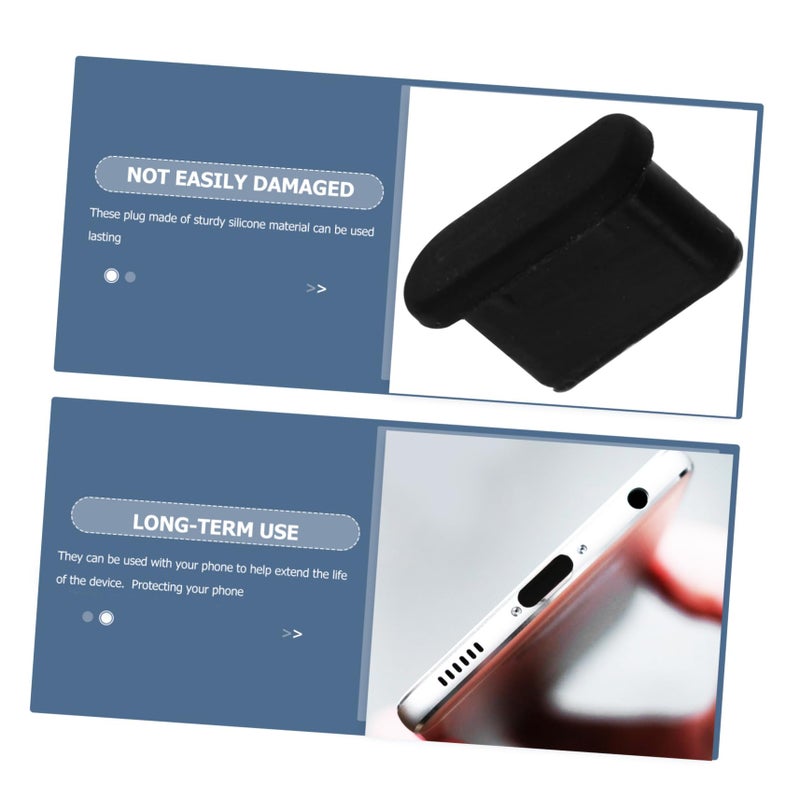 100pcs USB C Port Protector and Speaker Dust Plug Set in Black - Image 5