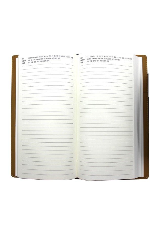 Viva VENETIAN A5 Multidated Portfolio, Refillable Thermo PU Cover, 400 Pages, 70 GSM Cream Paper, Metal Buckle, Brown, Tan, Black, 21.7x15.0 cm (Black) - Image 2