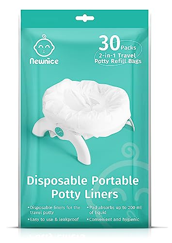 Newnice 30 Packs Disposable Liners with 200ML Absorbent Pads Portable Travel Bags Compatible with OXO Tot 2in1 Go Potty Training Liners Fit Most Chairs for Kids Toddlers