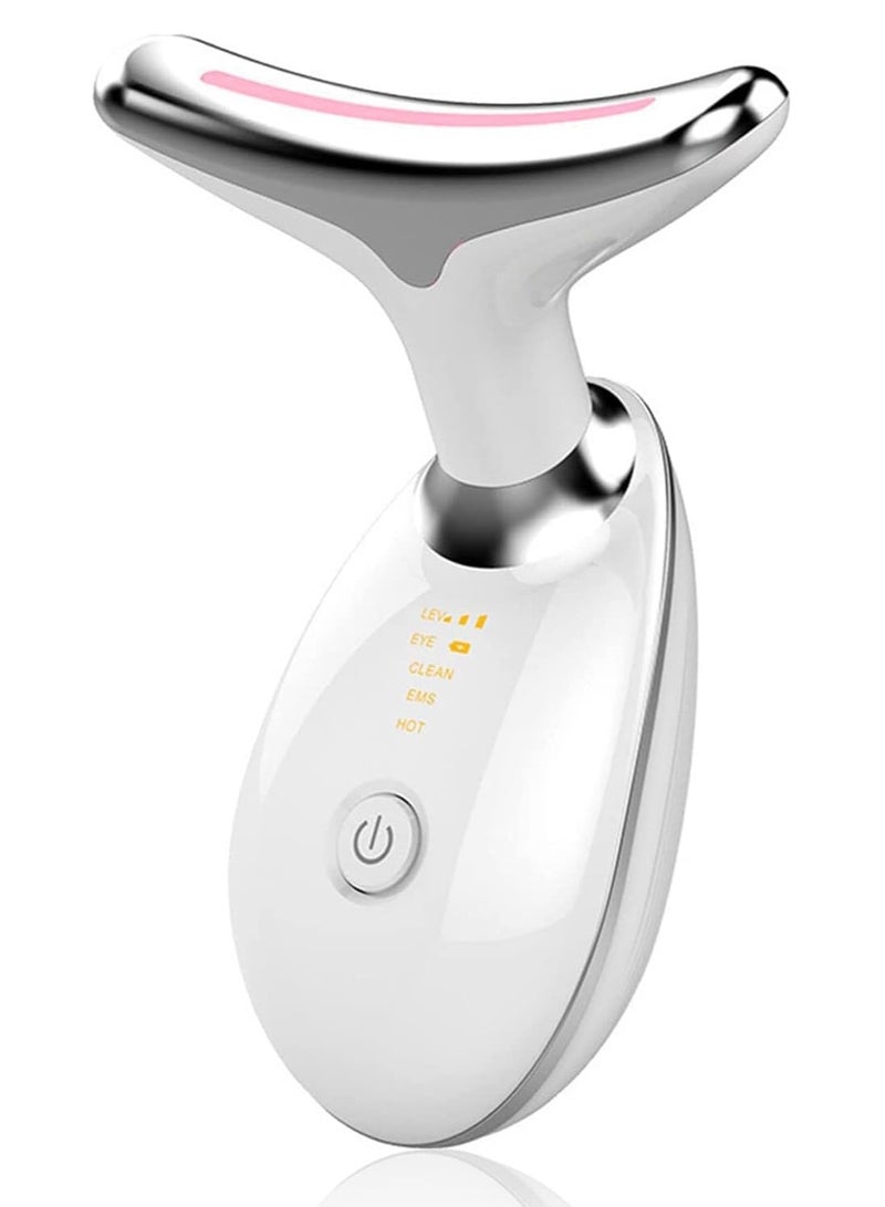 Festive Gallery Facial Neck Lifting Machine Face Massager Beauty Device,Wrinkles Remover Skin Rejuvenation Anti-aging Rechargeable 3 Modes EMS-1081 (White) - Image 1