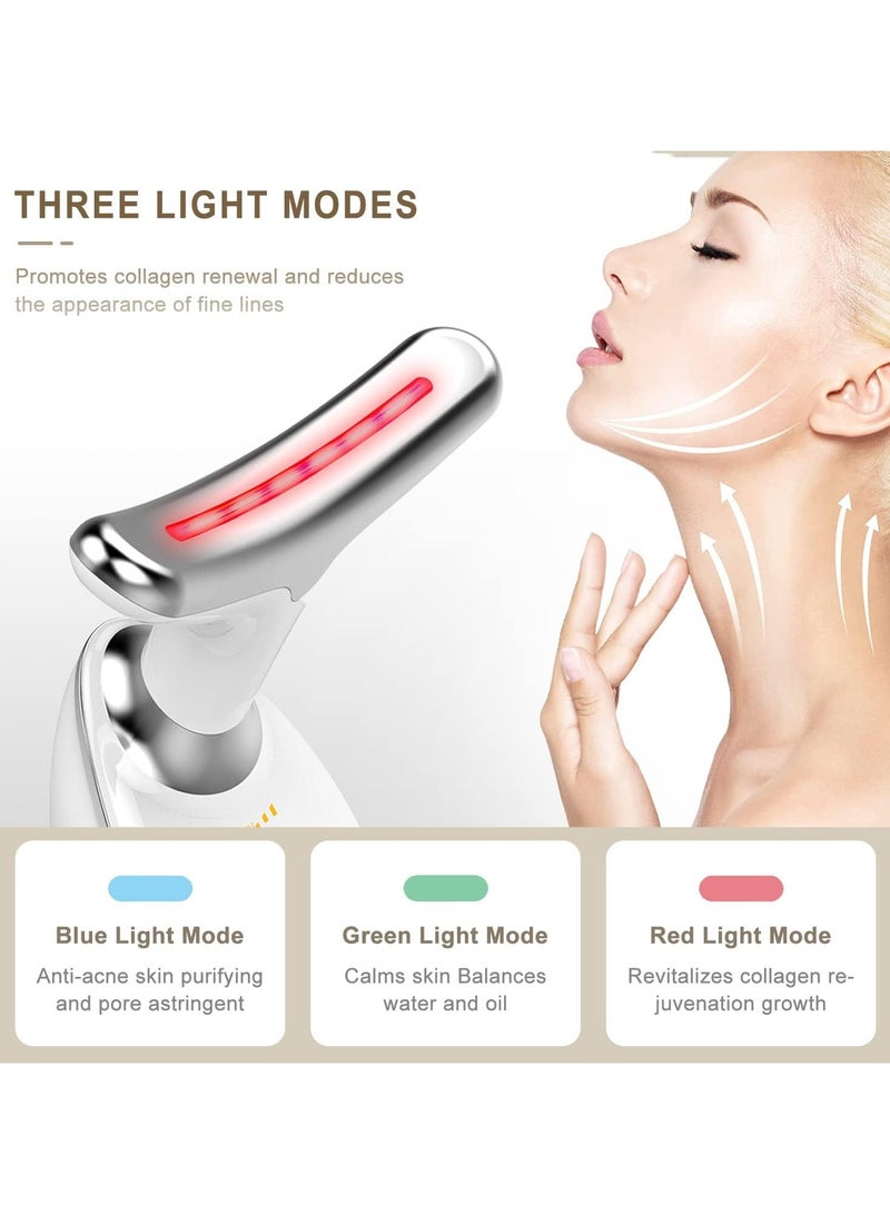 Festive Gallery Facial Neck Lifting Machine Face Massager Beauty Device,Wrinkles Remover Skin Rejuvenation Anti-aging Rechargeable 3 Modes EMS-1081 (White) - Image 2
