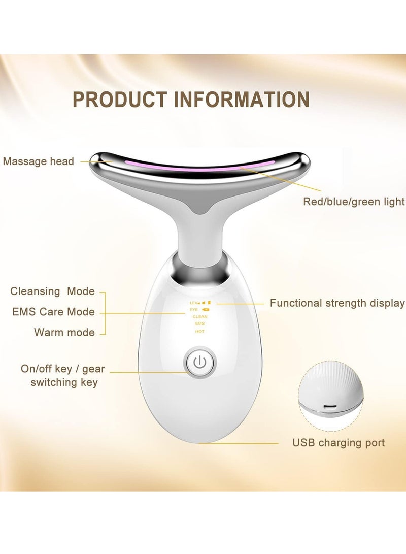 Festive Gallery Facial Neck Lifting Machine Face Massager Beauty Device,Wrinkles Remover Skin Rejuvenation Anti-aging Rechargeable 3 Modes EMS-1081 (White) - Image 3