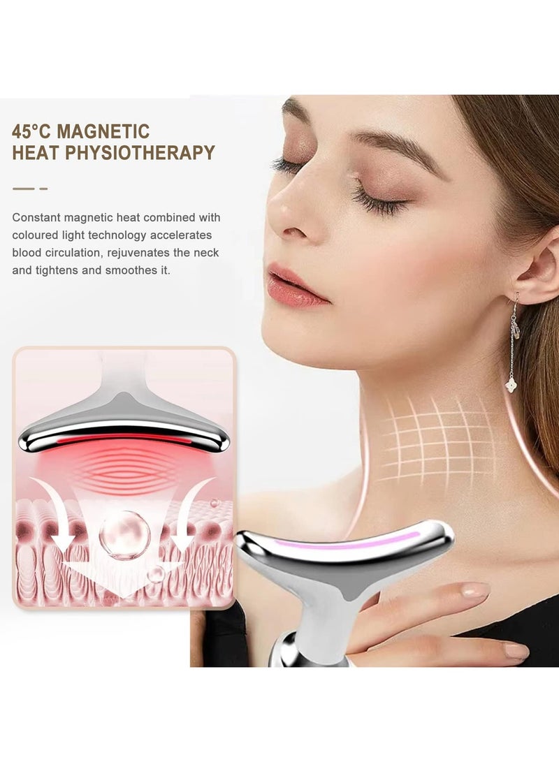 Festive Gallery Facial Neck Lifting Machine Face Massager Beauty Device,Wrinkles Remover Skin Rejuvenation Anti-aging Rechargeable 3 Modes EMS-1081 (White) - Image 5
