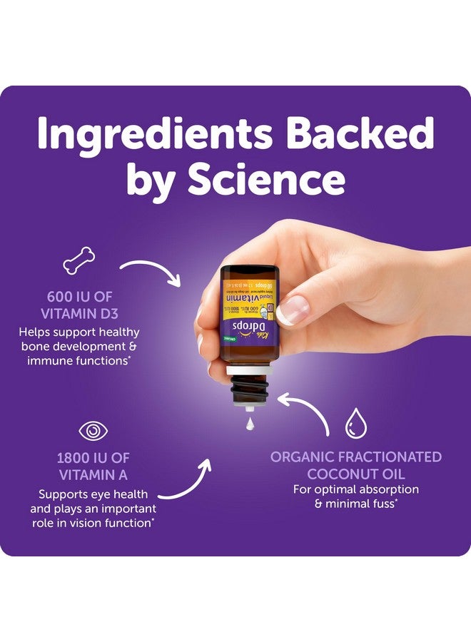 Ddrops® Kids Organic Liquid Vitamins - Daily Vitamins A&D Drops for Kids, 60 Drops. Supports Eye Health, Bone Development and Immune Function. Certified Organic, Non-GMOs, Allergy-Friendly - Image 5