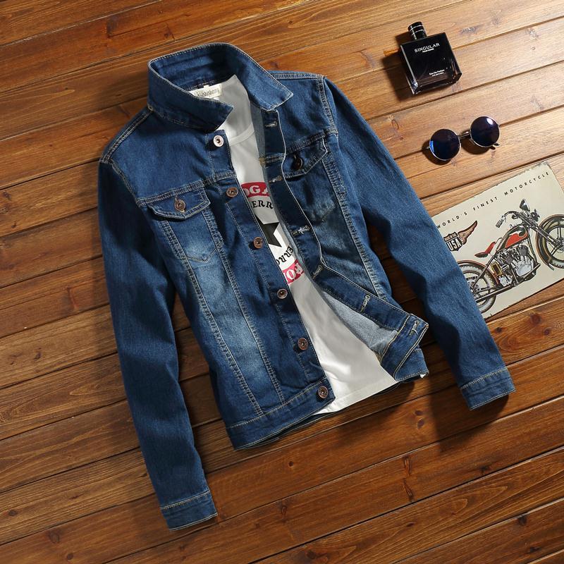 Mens Fleece-Lined Denim Jacket Thick Casual Winter Coat Double pocket small