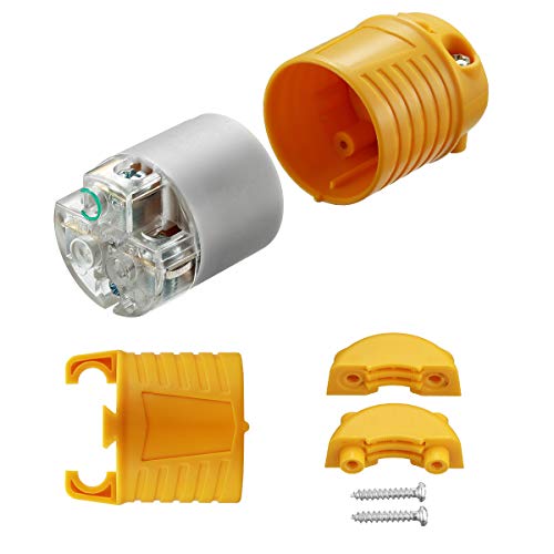 Miady Extension Cord Ends Male and Female, 15 Amp 125 Volt Heavy Duty Replacement Plug & Connector Set, Straight Blade Plugs Grounding Type/ETL Listed (5 Set) - Image 5