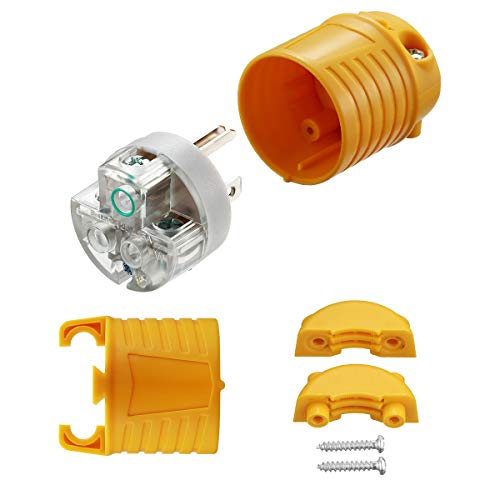 Miady Extension Cord Ends Male and Female, 15 Amp 125 Volt Heavy Duty Replacement Plug & Connector Set, Straight Blade Plugs Grounding Type/ETL Listed (5 Set) - Image 4