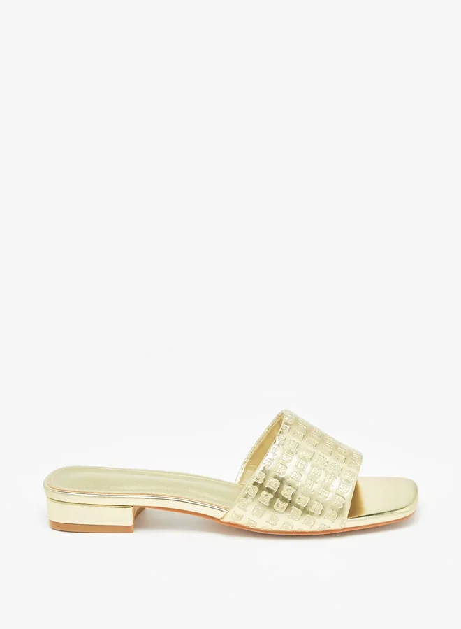 Flora Bella By Shoexpress Women's Textured Slip-On Sandals With Block Heels