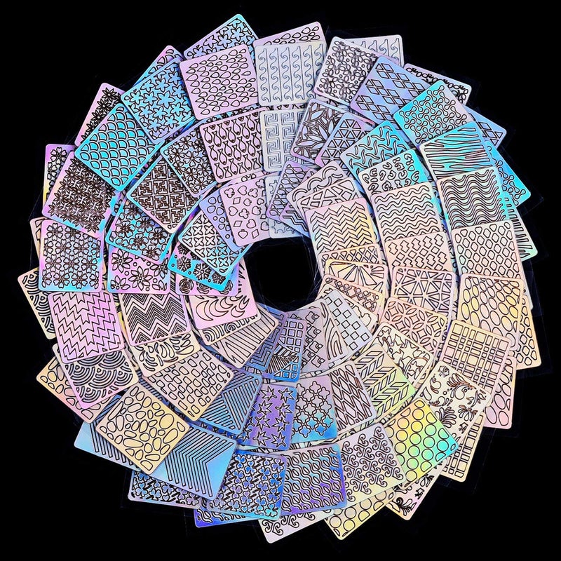 Gogoonly 144 Pieces Nail Vinyls Stencil Stickers Set, 24 Sheets 72 Different Designs Cute Easy Nail Art Nail Vinyls Nail Stencil Sheets - BH000807 - Image 3