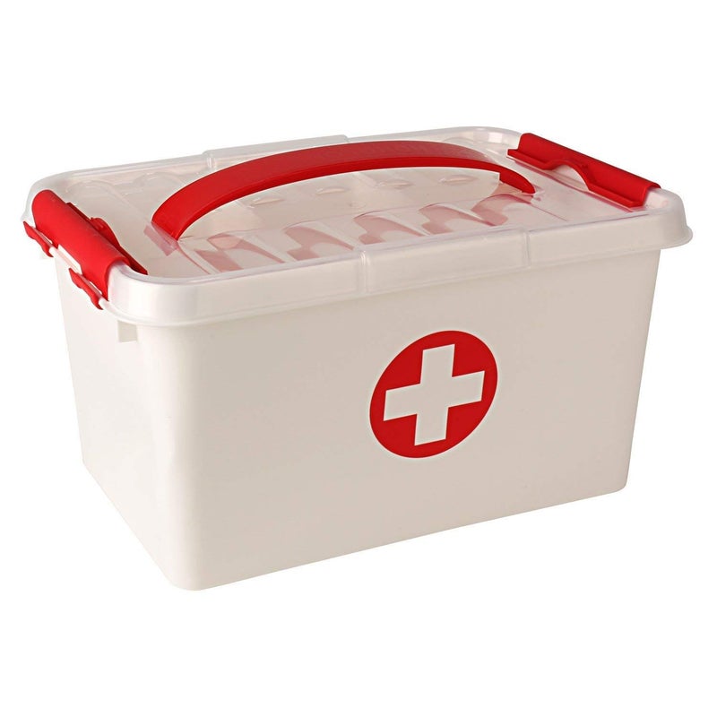 GALV Multifunction Storage Box Portable Firstaid Kit Case Medical Suitcase Storage Container Organizer BoxWhite305 205 16cm - Image 1