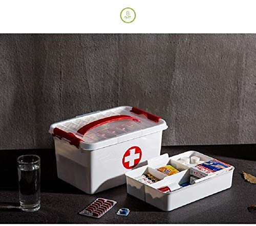 GALV Multifunction Storage Box Portable Firstaid Kit Case Medical Suitcase Storage Container Organizer BoxWhite305 205 16cm - Image 3