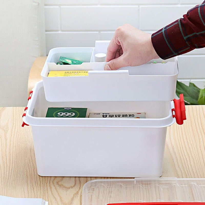 GALV Multifunction Storage Box Portable Firstaid Kit Case Medical Suitcase Storage Container Organizer BoxWhite305 205 16cm - Image 5