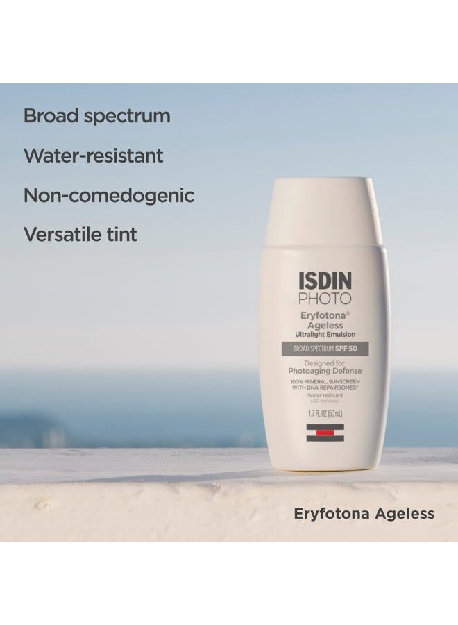 ISDIN Eryfotona Ageless Tinted Mineral Sunscreen for Face, SPF 50 Zinc Oxide Formula Helps Repair Sun Damage, 1.7 Fl.Oz. Travel-Size Tube, Water Resistant and Non-comedogenic - Image 4