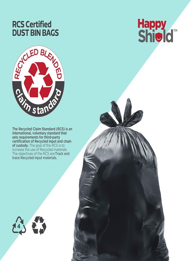 Happy Shield - RCS Certified Garbage Bags (45 Pieces), Large (24x32 Inches) - 15 pieces/pack (Pack of 3), Black - Image 2