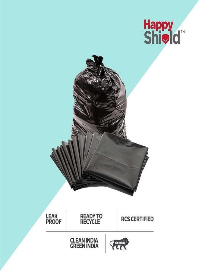 Happy Shield - RCS Certified Garbage Bags (45 Pieces), Large (24x32 Inches) - 15 pieces/pack (Pack of 3), Black - Image 4