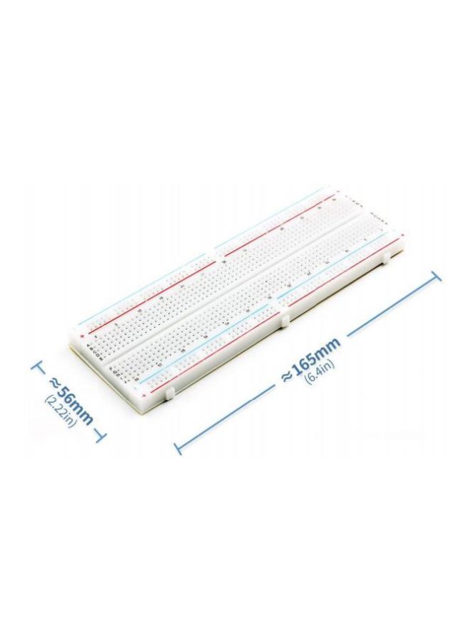 لوحة دائرة كهربائية مطبوعة تحتوي على 830 نقطة تعادل للحام أبيض 16.5x5.5x0.85سنتيمتر - Image 2