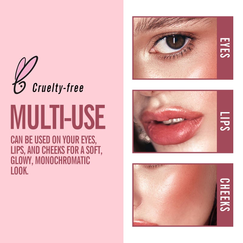 KIMUSE Multi Stick Trio Face Makeup, Cream Blush Stick for Cheeks & Lips, Contour Stick & Highlighter Makeup Sticks for All Skin - Image 4