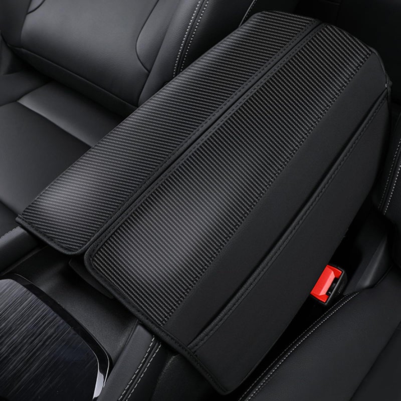 faccaibbg Armrest for 2026 2025 2024 2023 2022 2021 Nissan Rogue Black Carbon fiber Arm Rest Cover for Car Rogue Center Console Cover - Image 2