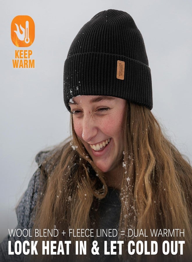 Wmcaps Wool Fleece Lined Beanie Winter Hats for Men Women, Warm Thermal Kint Cap for Outdoor, Slate Gray, One size - Image 5