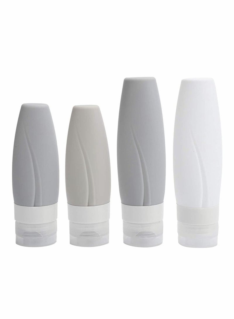 SYOSI 4 Pack Silicone Travel Bottle Set, TSA Approved,  Leak Proof BPA Free Silicone Cosmetic Travel Size Toiletry Containers for Cosmetic Shampoo Conditioner Lotion Liquids (60 ML + 90 ML) - Image 1