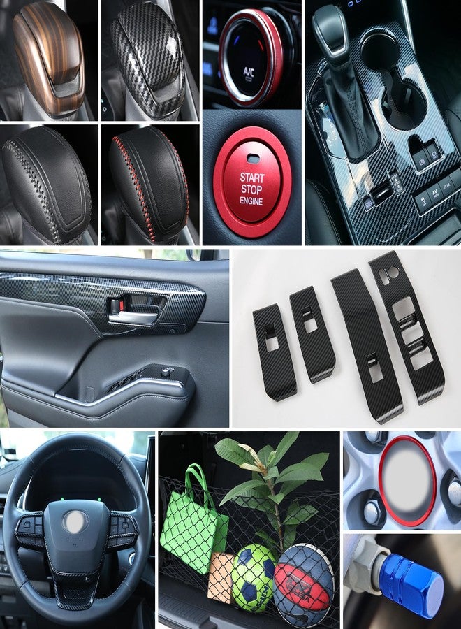 YAKANEY for Toyota Highlander 2023 2022 2021 2020 Steering Wheel Trims, Sporty Carbon Fiber Grain Interior Strip Cover Molding for Highlander- Carbon Grain - Image 4