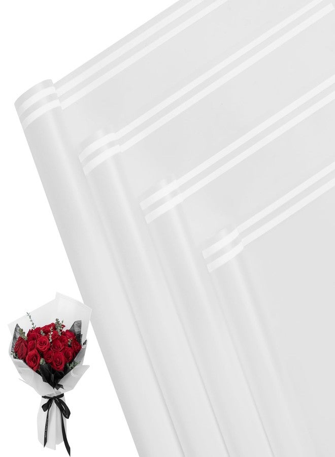 NESCCI 20 Sheet Flower Wrapping Paper - Waterproof Floral Bouquet Wrapping Paper, Florist Supplies Packaging Paper for Wedding Birthday Gift DIY (White) - Image 1