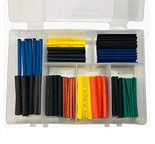 Rpi shop - 80 Pcs Colours Assorted Polyolefin Heat Shrink Tube, Insulated Wire Cable Sleeving Wrap, Multicolour, 7 Different Cut Size with Box - Image 1