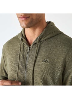 Kappa Kappa Logo Embroidered Zip Through Hoodie with Pockets  - Image 3