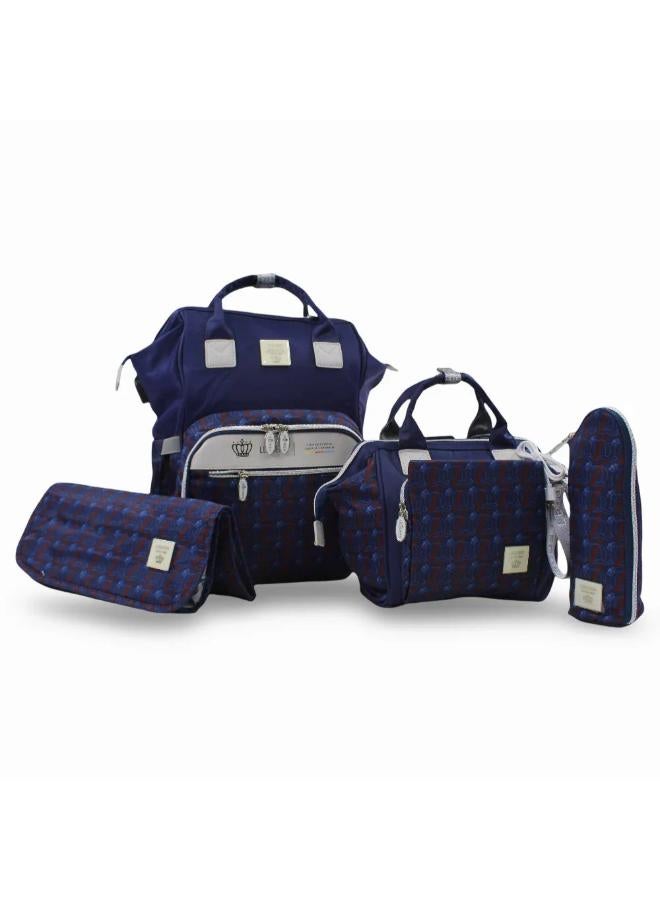 LeQueen Diamond 8th Special Edition Soft Waterproof Diaper Bag Set - Navy Blue - Image 1