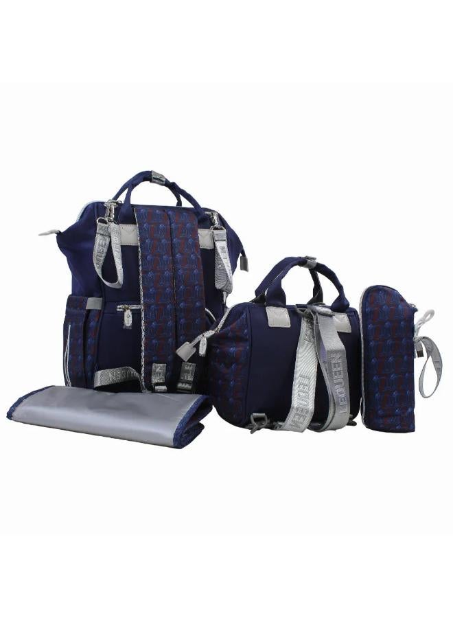 LeQueen Diamond 8th Special Edition Soft Waterproof Diaper Bag Set - Navy Blue - Image 2