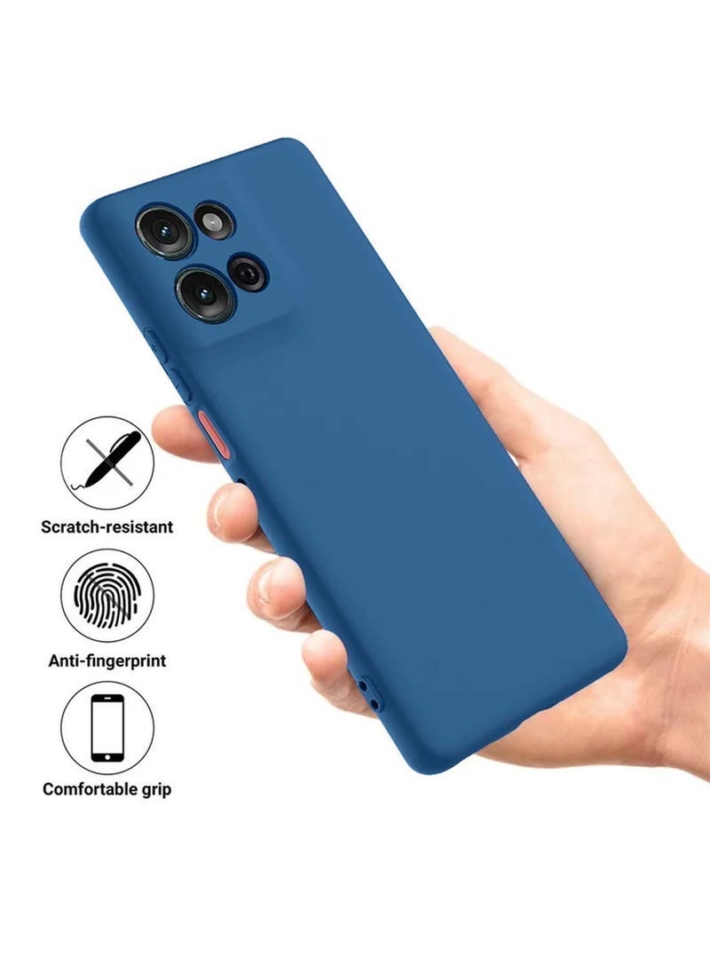 MUNTAQI Motorola Moto G15 4G 2025 Premium Soft Liquid Silicone Case Cover – Navy Blue | Shockproof, Slim Fit, Anti-Fingerprint, Soft Microfiber Lining, Anti-Slip Grip, Stylish & Durable Back Cover for Daily Protection - Image 5