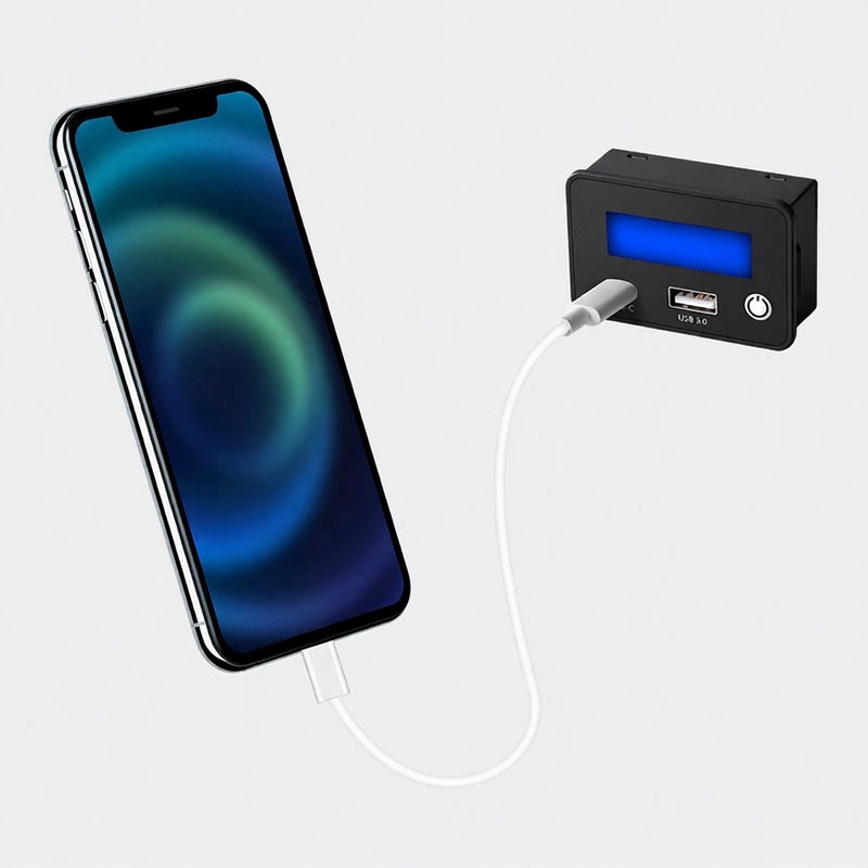 Digital Battery Monitor LCD Screen DC 8 to 30V USB Type C Port Battery Capacity Voltage Meter for Car Motorcycle Boat - Image 3