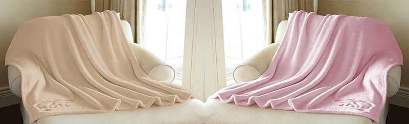 BSB HOME® Premium Plush Baby Blanket Wrapper for Girls & Boys| Toddler Blankets - Newborn Blanket, Soft & Lightweight, Crib & Stroller| 75x100 cm - Pack of 2 Pcs - Pink & Beige - Image 4
